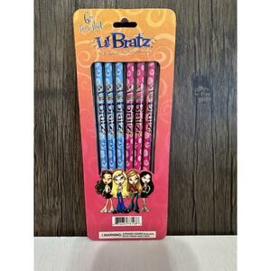 Y2K Lil' Bratz Pencil Set 6 pc Stationary Pink Blue MGA Vintage 2004 New Sealed